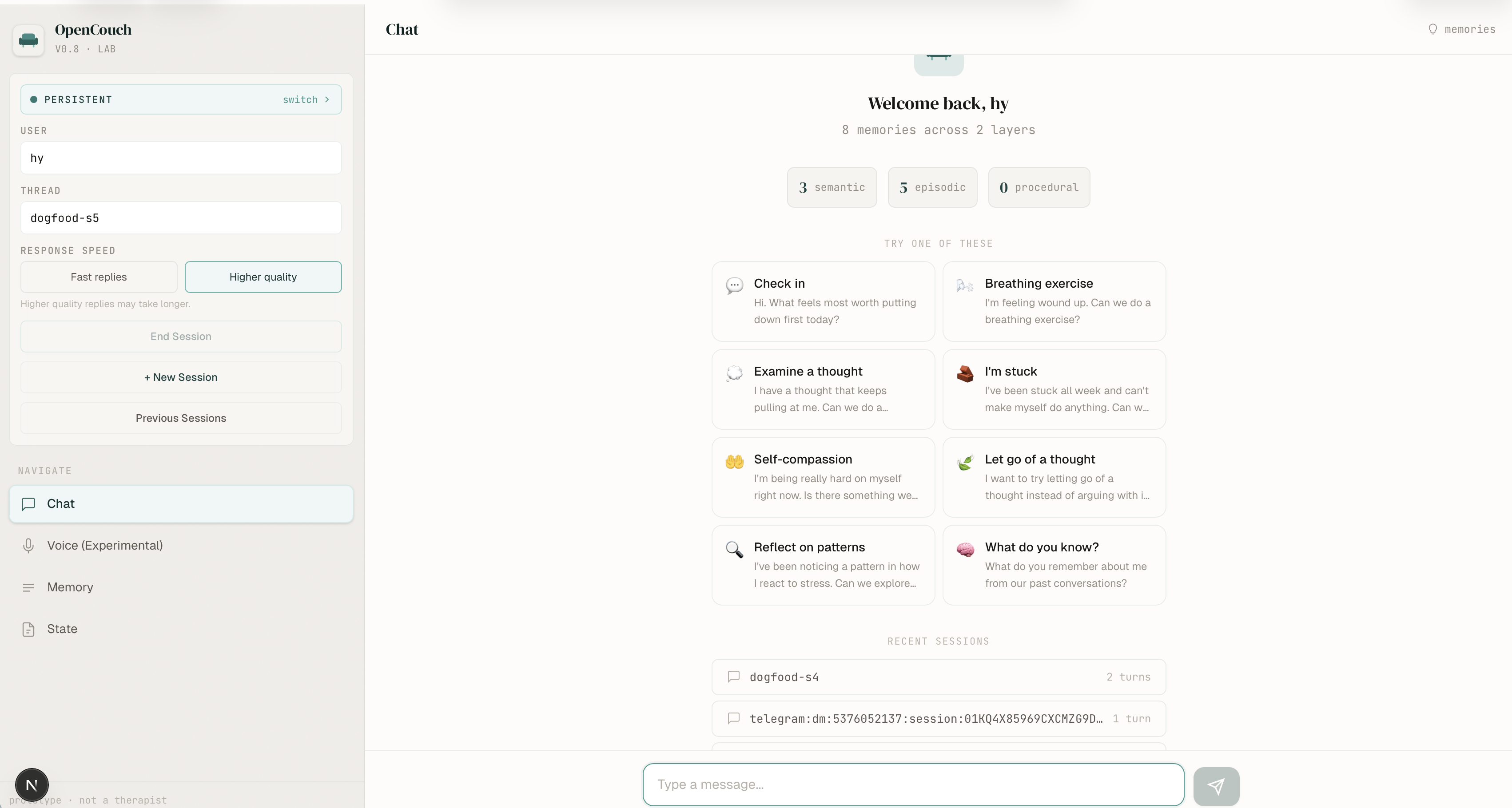 OpenCouch web chat